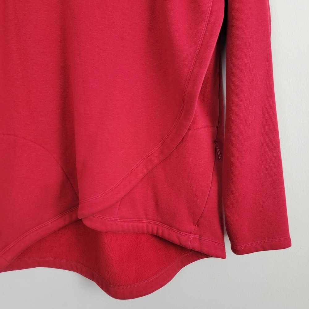 Athleta Cozy Karma Asym Pullover in Decadent Red Size M Thumbholes - Picture 7 of 12